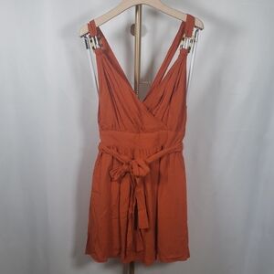 Forever 21 Burnt‎ Orange Wrap-Inspired Dress SZ M NWT
